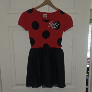 Miraculous Red and Black Polka Dot Kids Dress